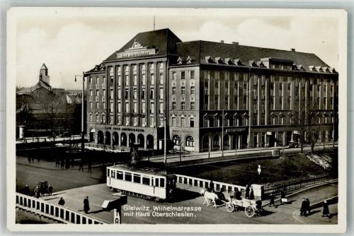 Gleiwitz Gasthaus Cafe Haus Oberschlesien Straßenbahn