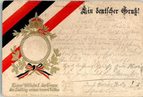 1900 Schwarz-Weiß-Rot Krone Ein Deutscher Gruß