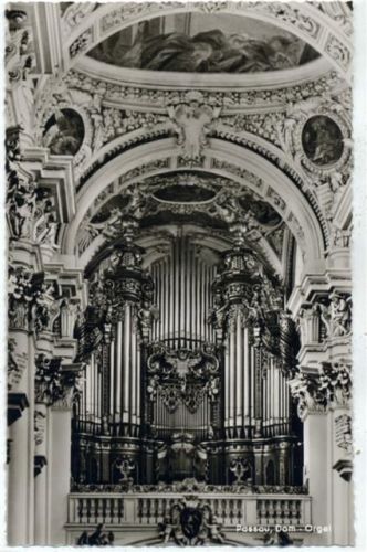 um 1950-60 Passau, Dom innen/cathedral indoor, gezackter Rand,Josef Brand