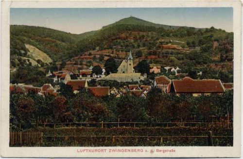 1918 Zwingenberg: An der Bergstraße, Ansicht,Anna Schreiber AKU1