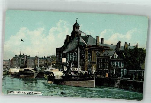 Norfolk Foto AK Town Hall Quai Yarmounth