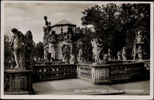 um 1935/40 Dresden: Zwinger, Figuren am Nymphenbad,Kurt Döge