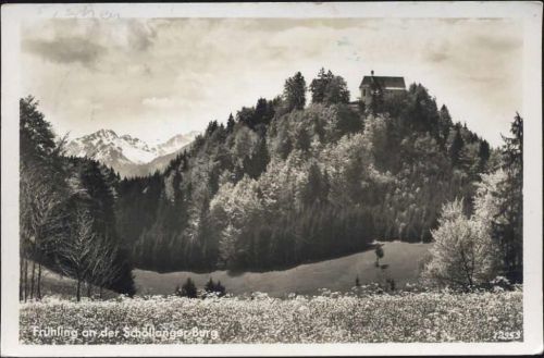 1937 Fischen, Frühling an der Schöllanger Burg.,W. Mertesacker