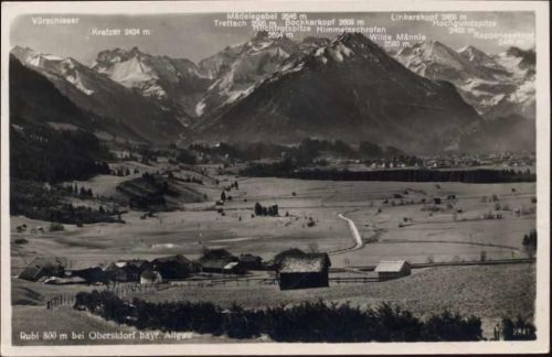 1937 Rubi bei Oberstdorf, Allgäu, Ansicht, Alpen AKU1