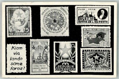 1956 Briefmarken Abbildungen Esperanto Kongreso in versch. Ländern