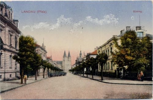 um 1910/20 Landau, -Südring-, Kirche,G.H.F.