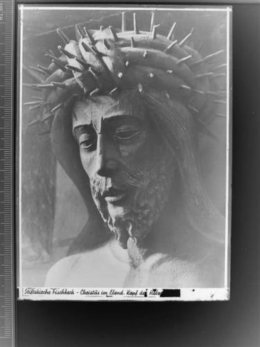 31840 W3253 Fischbeck , Weser GLASNEGATIV Christus Stiftskirche