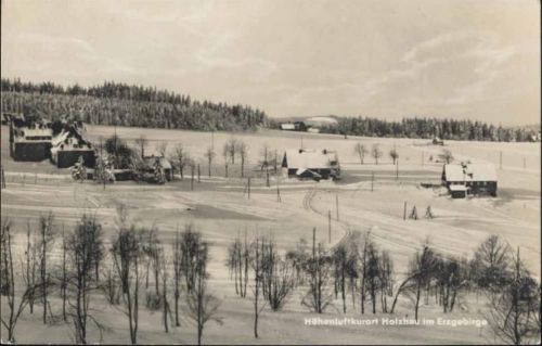 1966 Holzhau, -Höhenluftkurort im Erzgebirge-, Ortsansicht, Winterlandschaft,Likitra