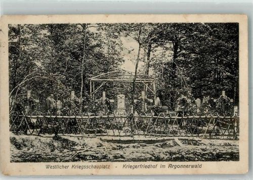 1915 Kriegerfriedhof im Argonnerwald K.D. Feldpoststation No. 103