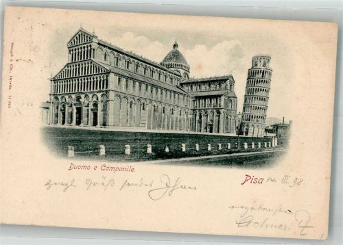56100 Pisa 1898 Foto AK Schiefer Trum Rathaus