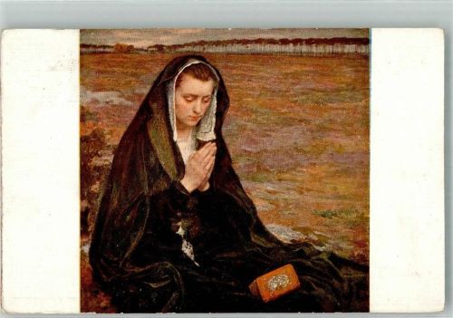 1920 sign. Maxence Betende junge engelsgleiche Nonne