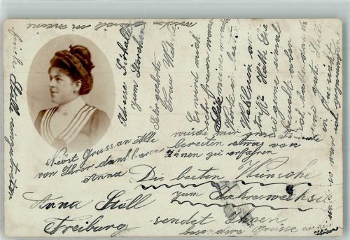Freiburg 1902 Portrait einer Frau mit hochgesteckten Haaren Ort lt. Stempel