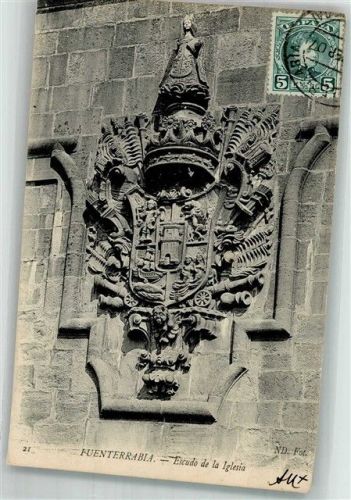 Fuenterrabia 1907 Wappen Escudo de la Iglesia Marke bildseitig