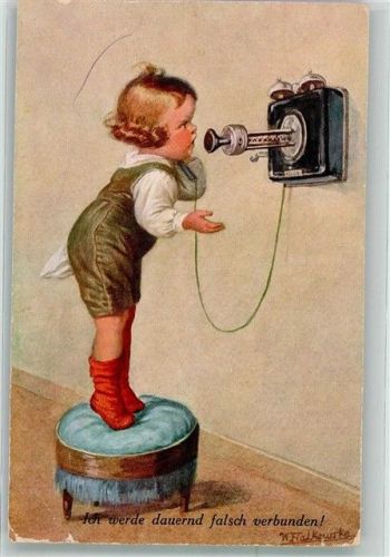 1923 Mädchen am Telefon Humor