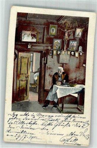 Pisek 1902 Bauernstube Tracht Ort lt. Stempel Photochromiekarte