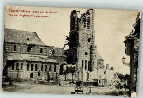 Paschendaele 1924 Kirche Trümmer