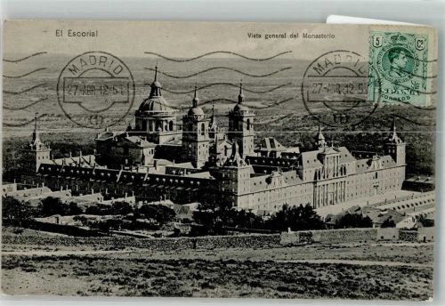 El Escorial 1912 Foto AK Monasterio Marke Bildseitig Königliche Kloster San Lorenzo