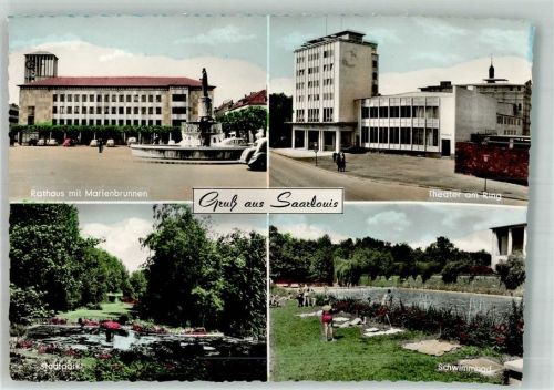 Saarlouis Rathaus Marienbrunnen Schwimmbad