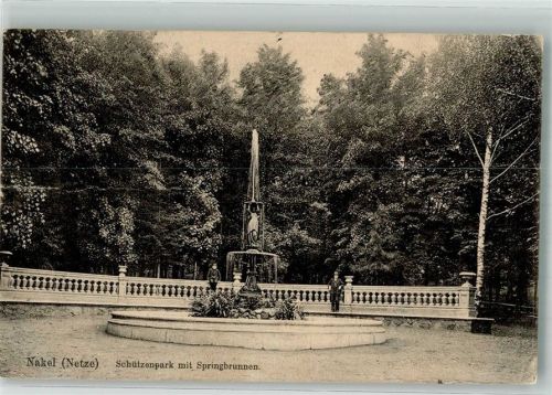 Nakel Naklo nad Notecia 1913 Gebrauchsspuren Schützenpark Springbrunnen