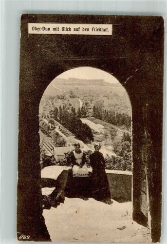 Dun 1916 Feldpost WK I Armee-Oberkommando Blick auf den Friedhof
