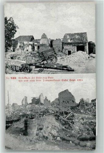 10500 La Ville-aux-Bois Foto AK WK I Trümmer 1915