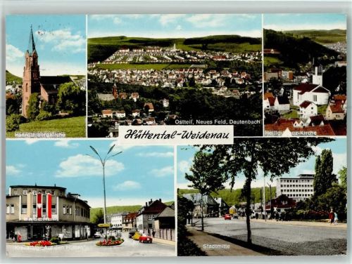 Weidenau Haardterbergkirche Ortsansicht Ostteil Neue Feld Dautenbach Heilig-Kreuzkirche Kreuzung Auf den Hütten Stadtmitte