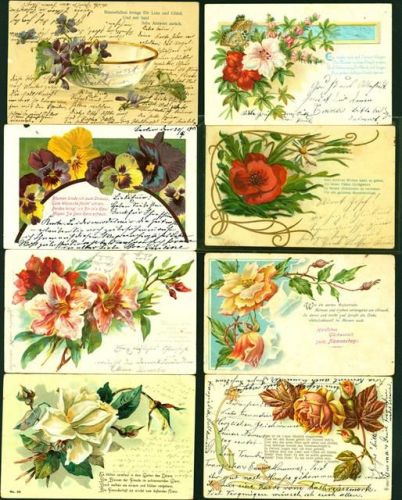 Blumen Lot mit 20 AK, 1898.1909; überwiegend gute Erhaltung, größtenteils gelaufen Blume Kleinposten bis 20