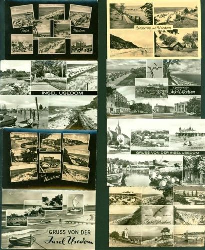 Usedom Lot mit 13 AK, ca. 1950-1968; überwiegend gute Erhaltung, größtenteils gelaufen