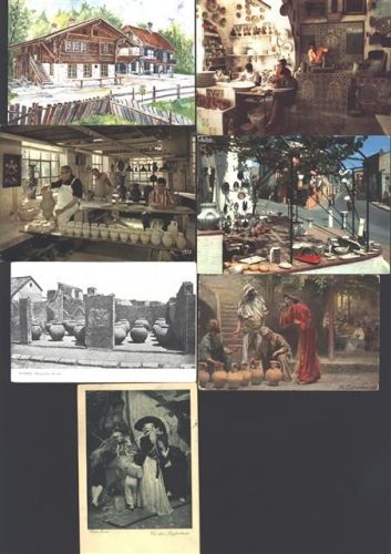Töpfern, Töpfe Lot mit 8 AK, ca. 1917-1970, überwiegend gute Erhaltung, teils gelaufen
