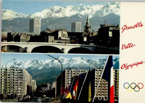Grenoble Olympische Ringe Fahnen Avenue du Vercors