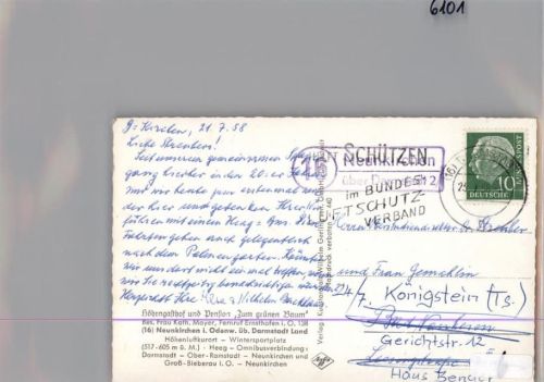 64397 W6101 Neunkirchen , Odenw KEINE AK Landpoststempel