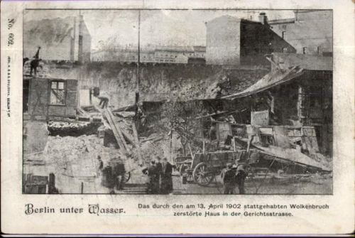 Wedding Gerichtstraße, Wolkenbruch 1902