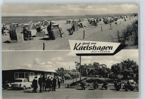 Karlshagen Meer Strand Auto Motorrad Fußgänger