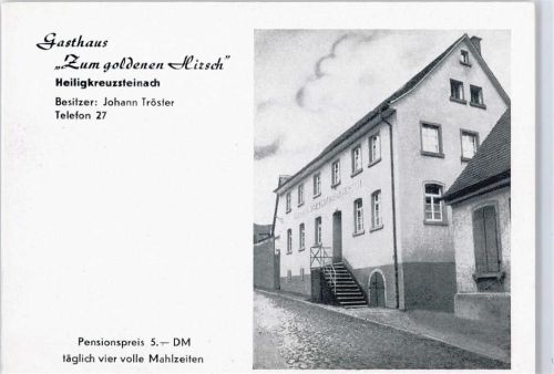 Heiligkreuzsteinach Gasthaus Zum goldenen Hirsch