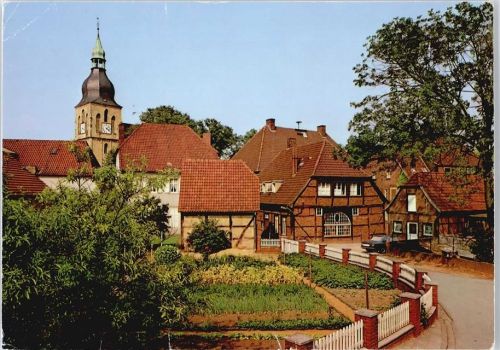 Nottuln Kirche Uhr Haus Auto Zaun Baum