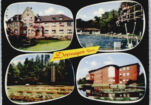 Dormagen Schwimmbad Haus Sprungturm Teich Wiese
