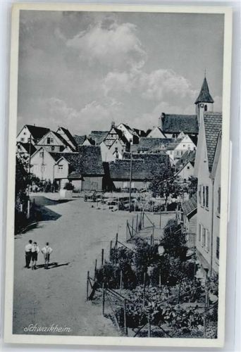 Schwaikheim Straße Fußgänger Haus Baum