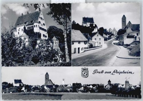 89340 W8874 Leipheim - Schloss, Siedlung, Gesamtansicht