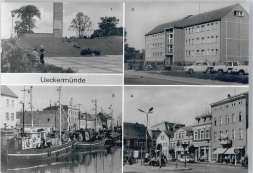 Ueckermünde Ehrenmal,Poliklinik, Hafen, Karl-Marx-Platz