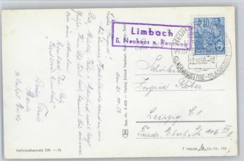 Scheibe-Alsbach Landpoststempel Limbach