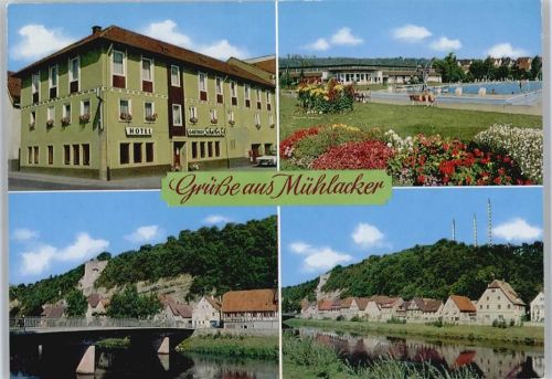 75417 W7130 Mühlacker - Schwimmbad Hotel Gasthof Scharfes Eck