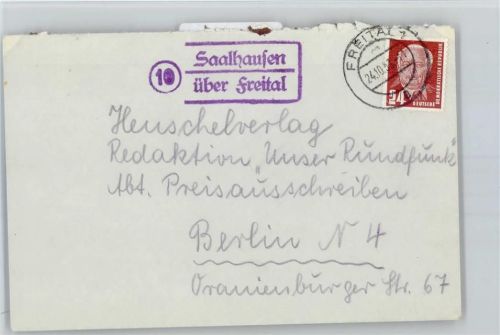 Freital Landpoststempel Saalhausen