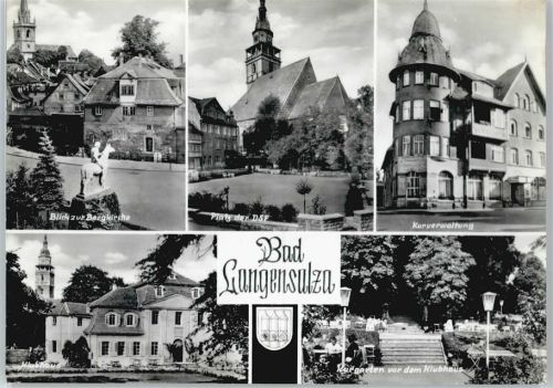Bad Langensalza Kirche, Platz der DSF, Kurverwaltung, Klubhaus, Kurgarten
