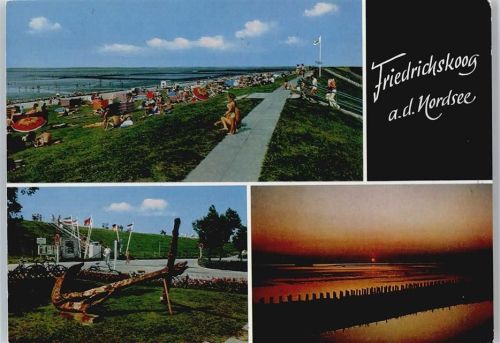Friedrichskoog Strand, Anker, Sonnenuntergang