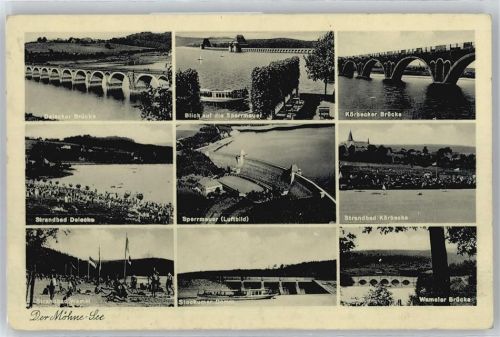 Möhnesee Möhneseetalsperre, Strandbad Körbecke, Strandbad Wemel, Strandbad Delecke, Delecker Brücke