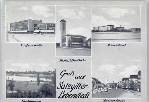 Salzgitter Kaufhaus Hertie, Martin Luther Kirche, Krankenhaus, Berliner Sztraße