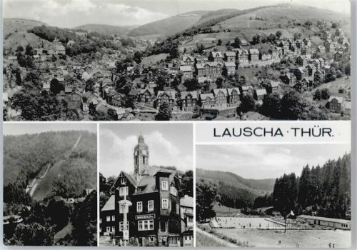 Lauscha Gesamtansicht, Freibad, Gasthaus AKU2