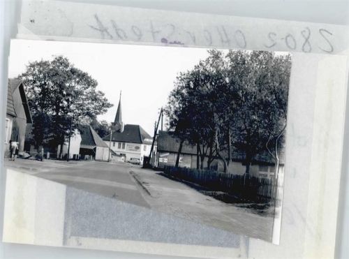Otterstedt Foto mit Negativ, Blick zur Kirche