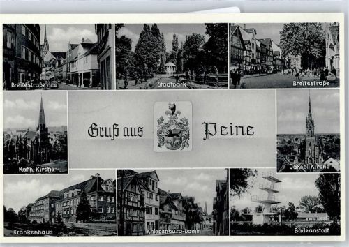 Peine Breitestraße, Kirche, Krankenhaus, Stadtpark, Jakobi Kirche, badeanstalt
