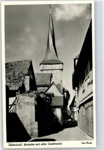 37115 W3408 Duderstadt , Niedersachs - Westertor mit alter Stadtmauer